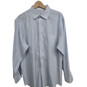 Brooks Brothers Men's Blue Checkered Shirt